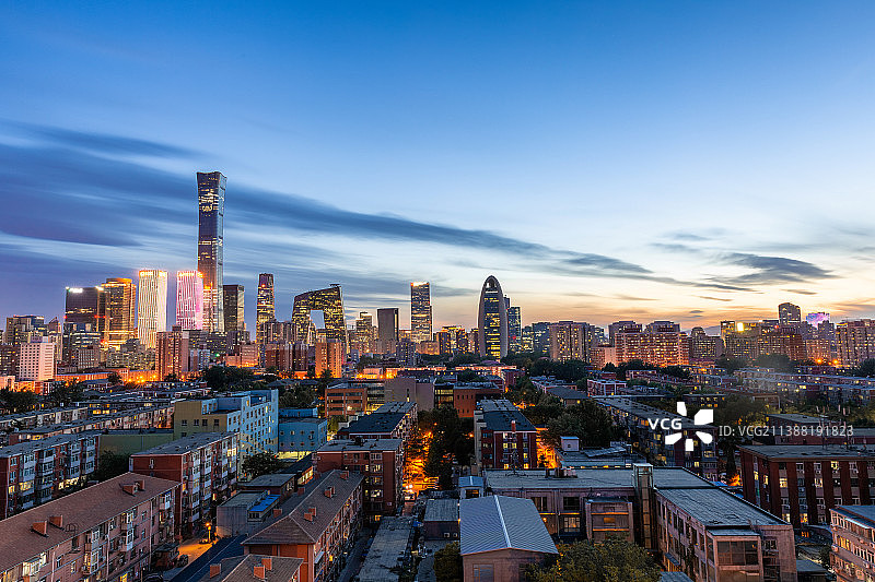 中国首都北京城市风光夜景国贸CBD图片素材