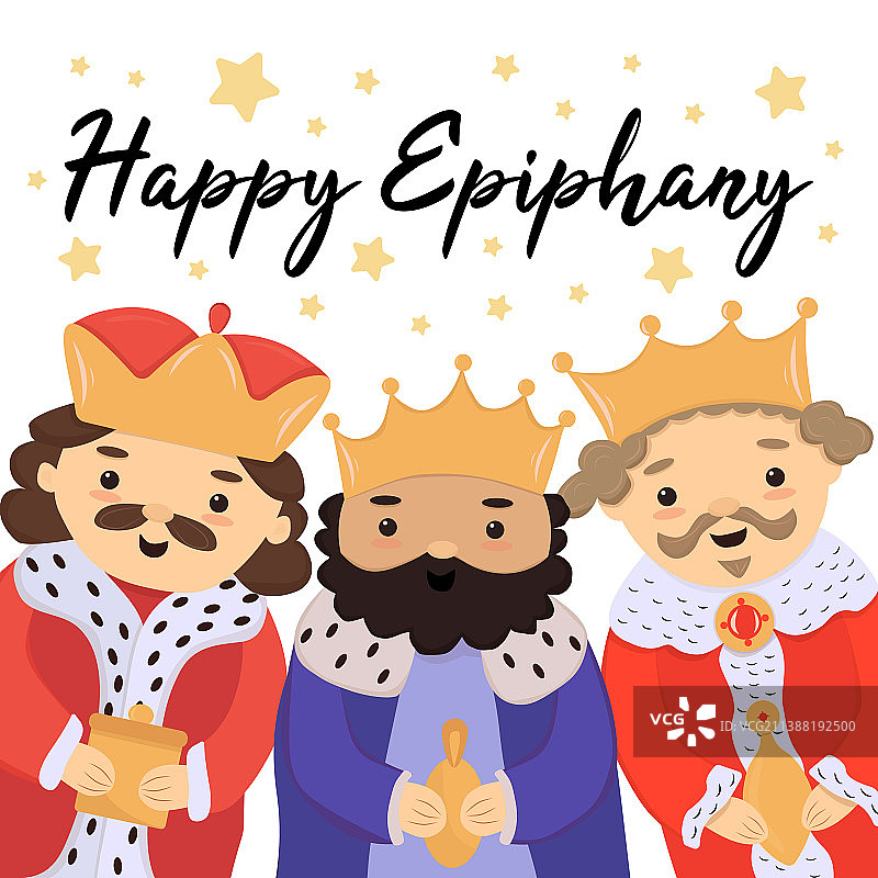 三王来朝主显节贺卡图片素材