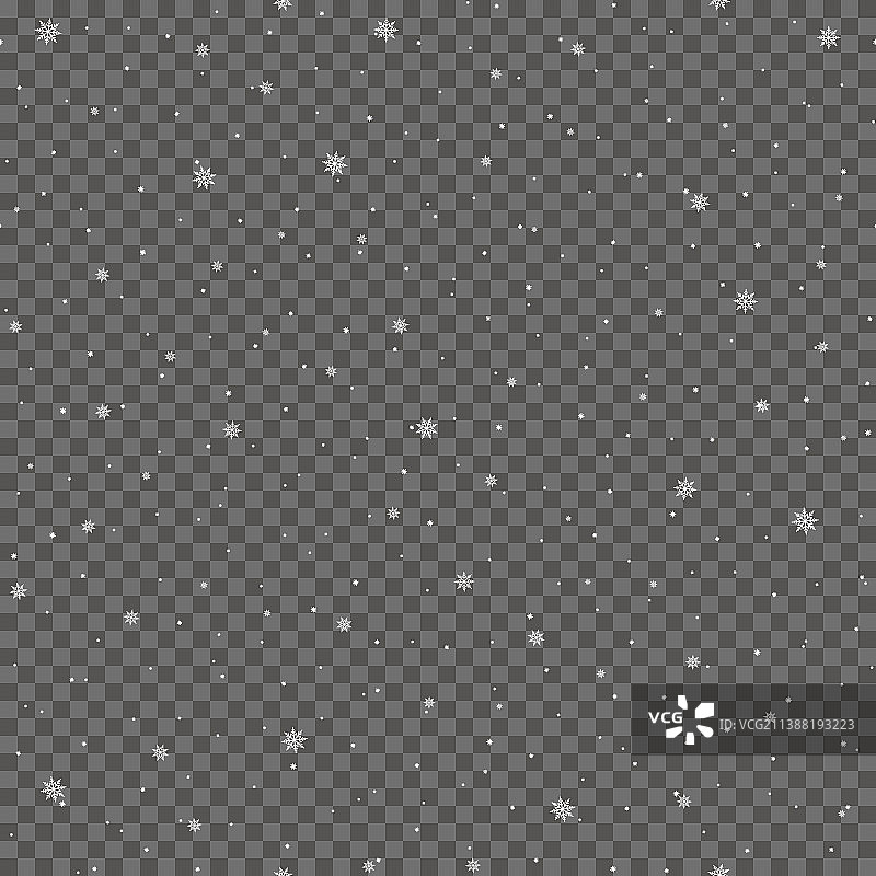 圣诞节飘落的白色雪花图片素材