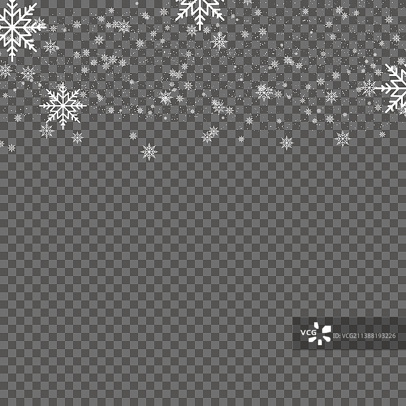 圣诞节飘落的白色雪花图片素材