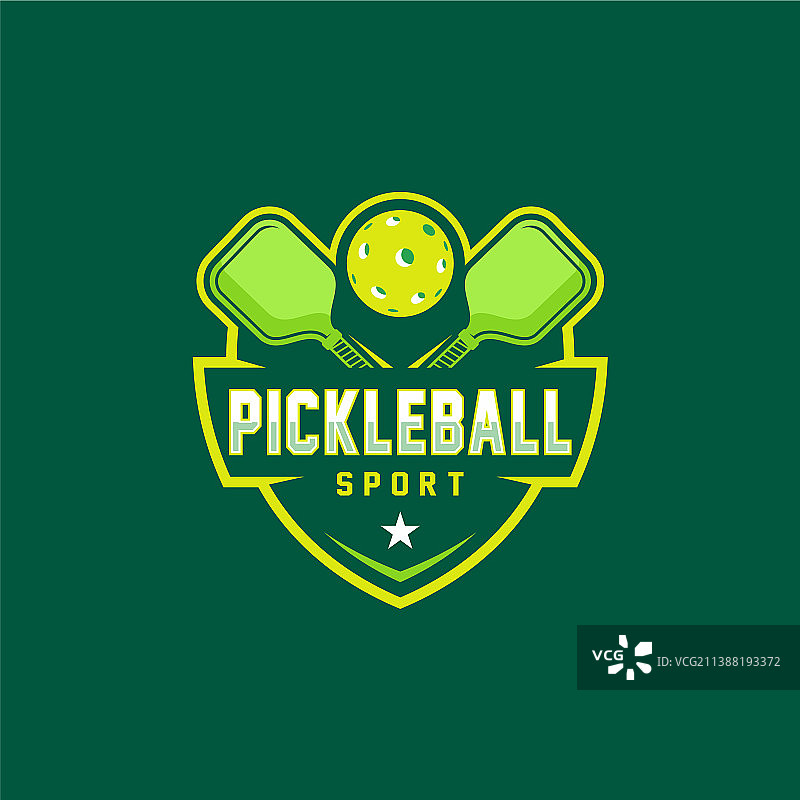 深色背景上的匹克球社区Logo徽章图片素材