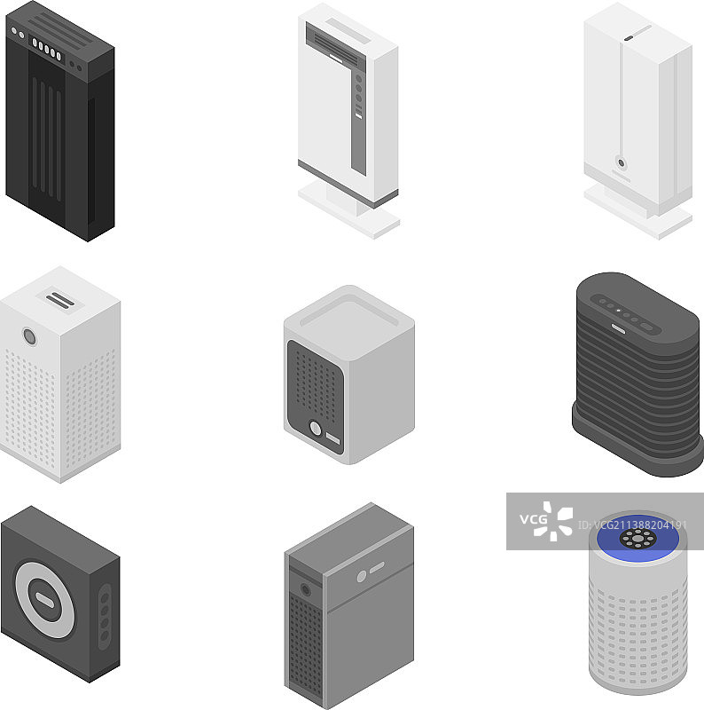 空气净化器等距图标图片素材