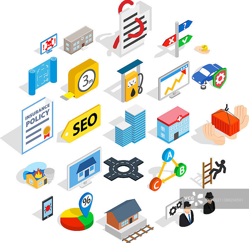 在线聊天图标集（2.5D风格）图片素材