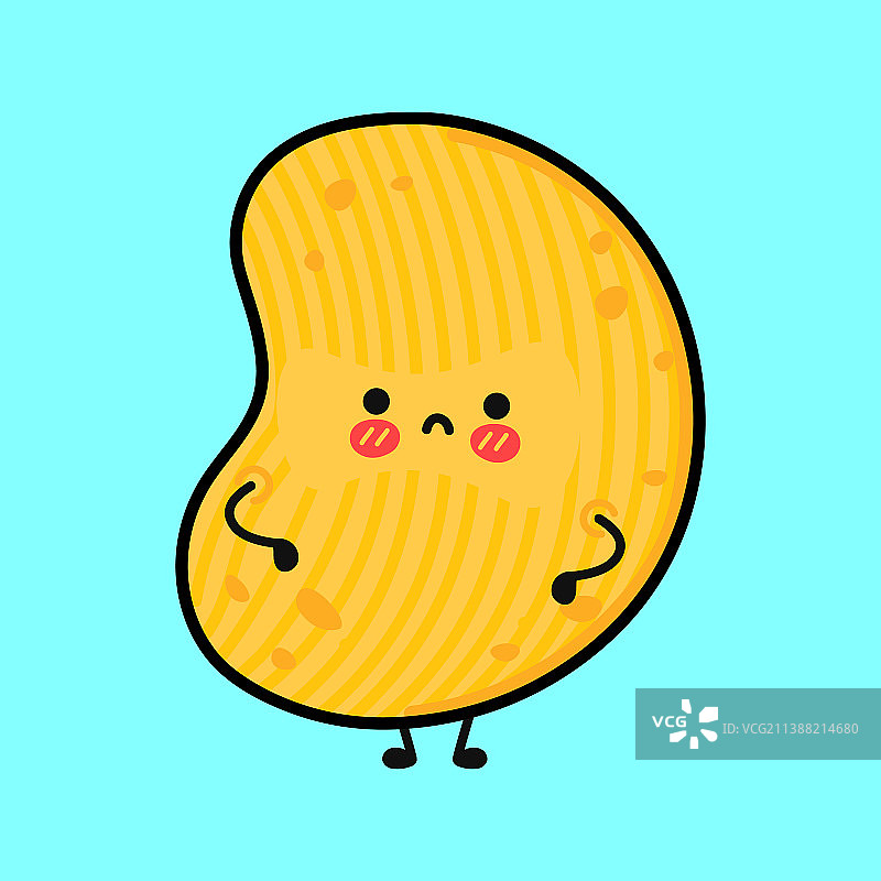 手绘的悲伤薯片卡通形象图片素材