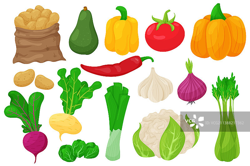 卡通蔬菜，土豆辣椒图片素材
