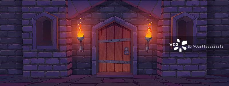 夜晚的城堡大门和宫殿外观图片素材