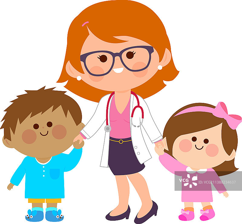 儿科医生和生病的孩子图片素材