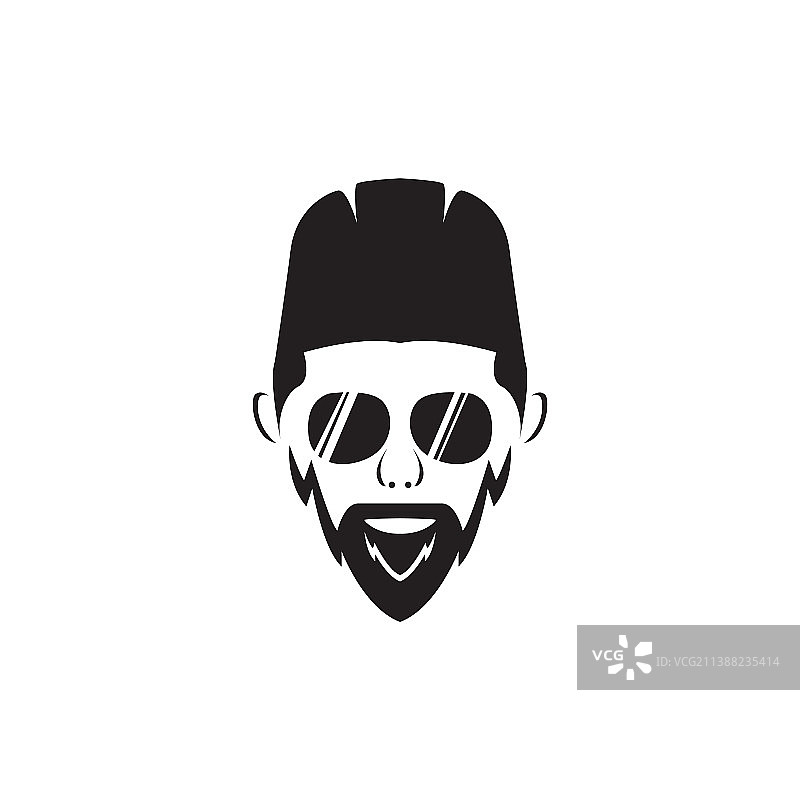 留着胡须戴着穆斯林帽子的男人Logo设计图片素材