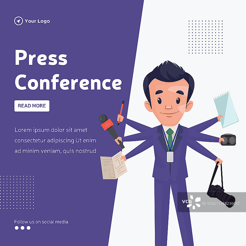 男记者banner设计图片素材