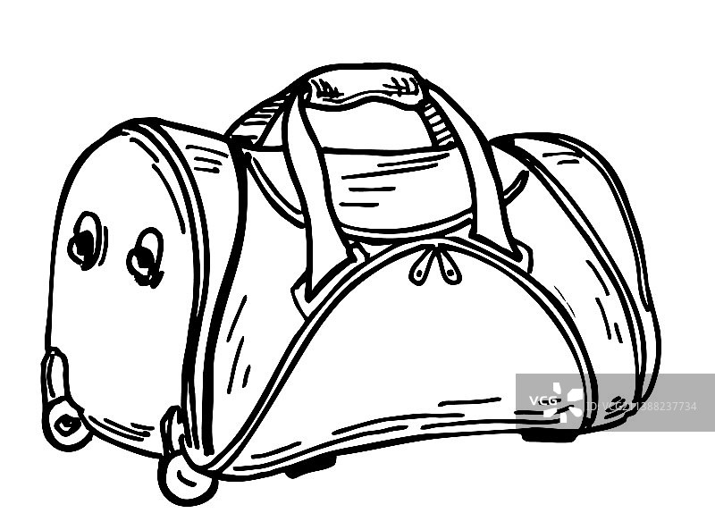 旅行手提包手绘草图图片素材