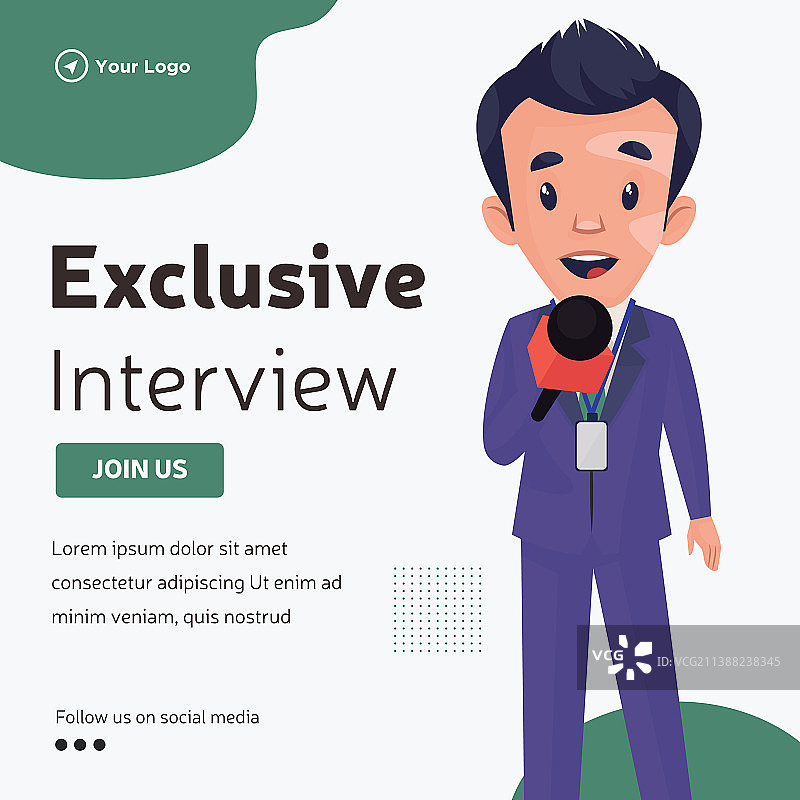 男记者banner设计图片素材