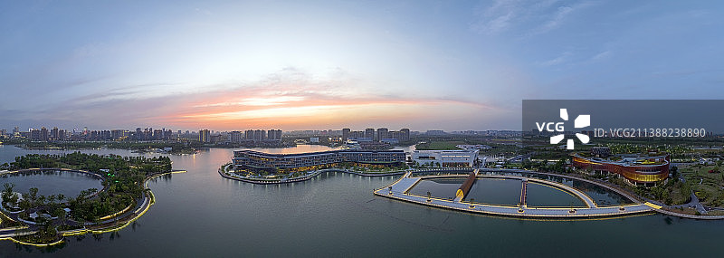 航拍上海之鱼金海湖图片素材