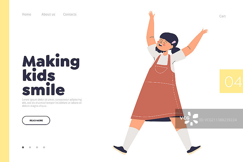 让孩子们微笑的落地页概念图片素材