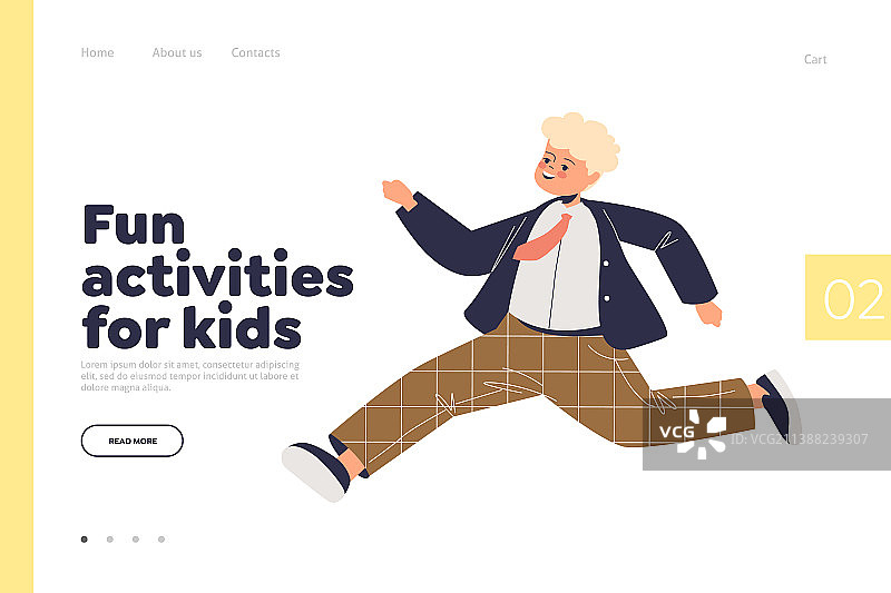 儿童趣味活动着陆页概念图片素材