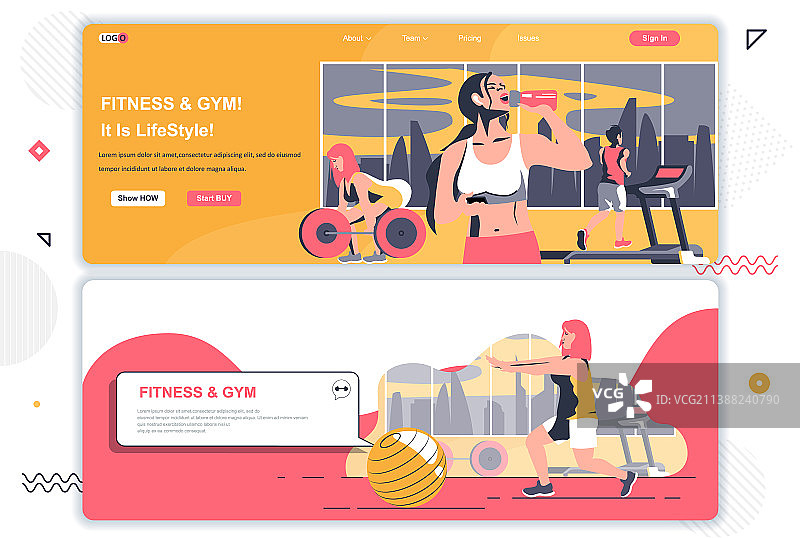 健身房着陆页合集图片素材