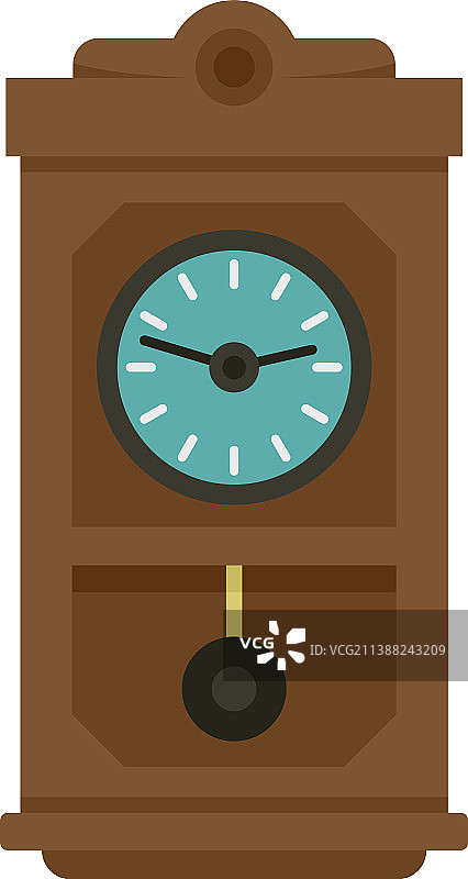 房屋摆钟图标扁平设计图片素材