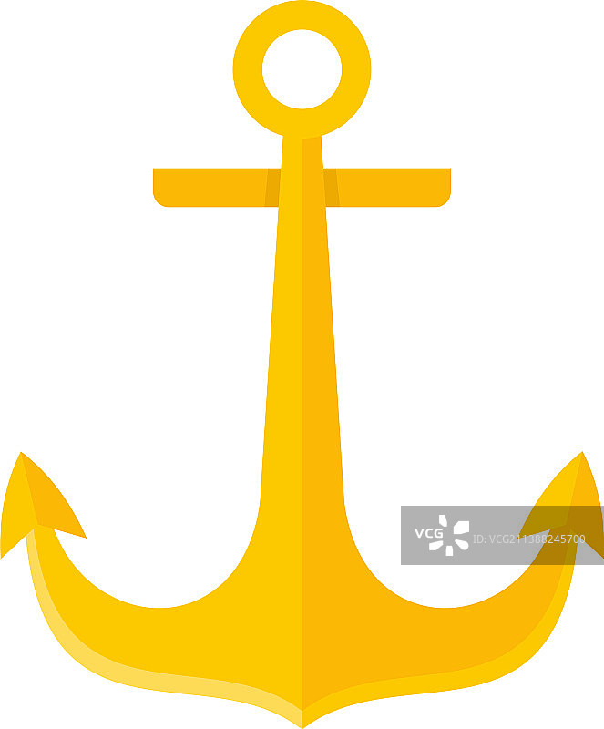 邮轮锚图标扁平隔离图片素材