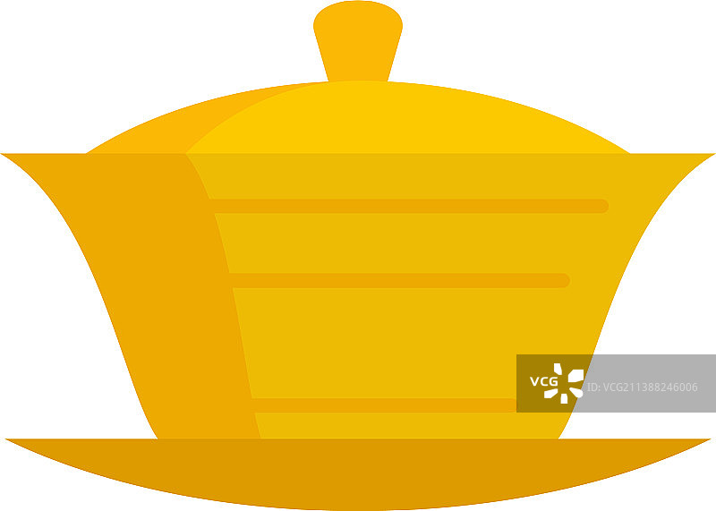 扁平风格陶瓷茶具图标图片素材