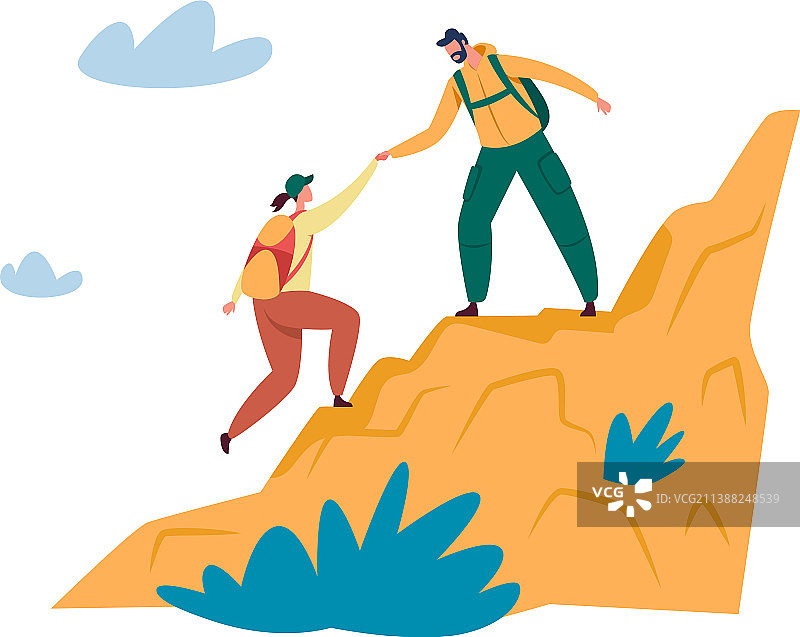 人们登山徒步旅行图片素材