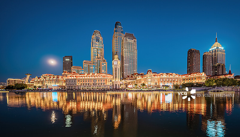 天津津湾与天津站图片素材