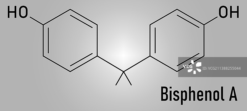 双酚A或BPA分子骨骼式图片素材