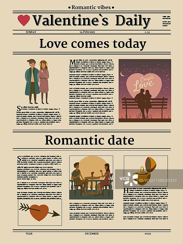 情人节报纸标题图片素材