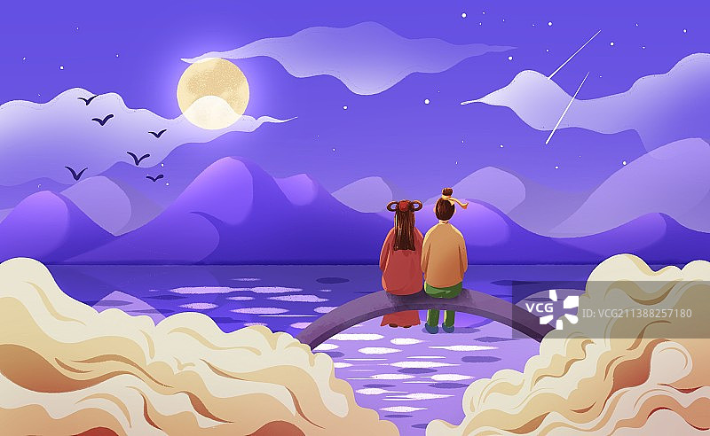 七夕节日插画图片素材