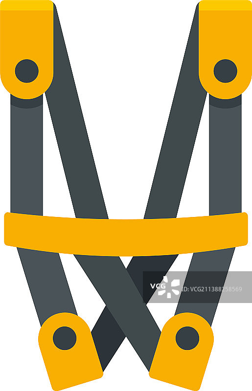 工业攀岩者安全带扁平图标图片素材