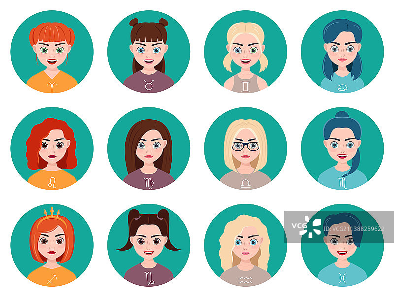 十二星座女孩图片素材