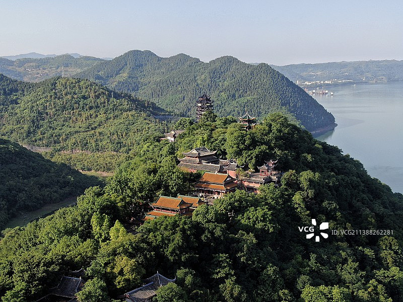 重庆丰都鬼城 丰都名山航拍图片素材