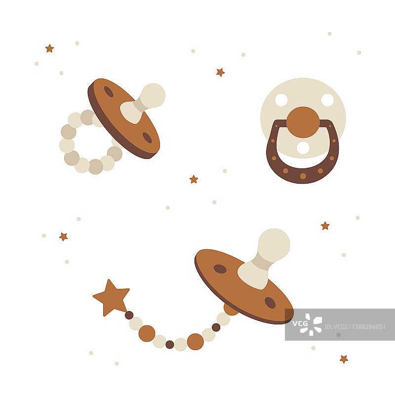 波西米亚风手绘北欧婴儿奶嘴图片素材