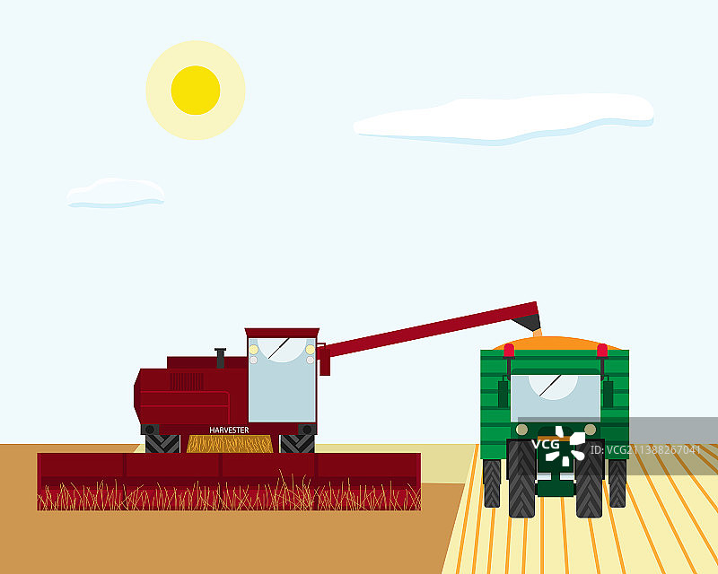 田野里的收割工作图片素材