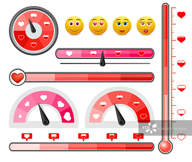 爱情水平仪套装，已隔离图片素材
