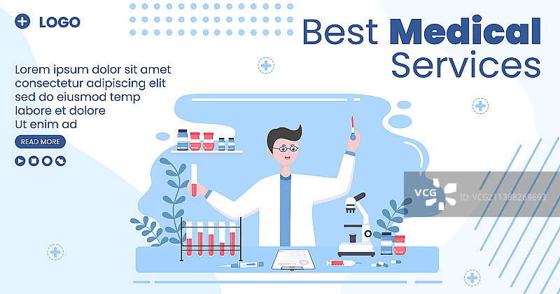 医疗检查帖子模板保健扁平风格图片素材