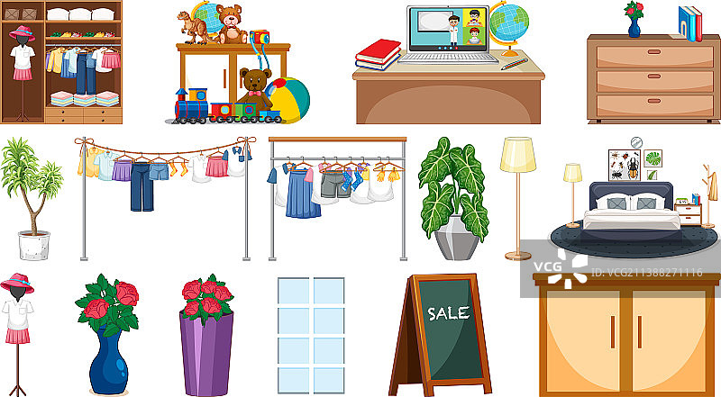 室内家具和装饰品图集图片素材