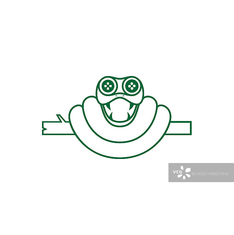 带游戏手柄标志的蛇形图案设计图片素材