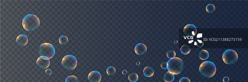 逼真的彩色肥皂泡图片素材
