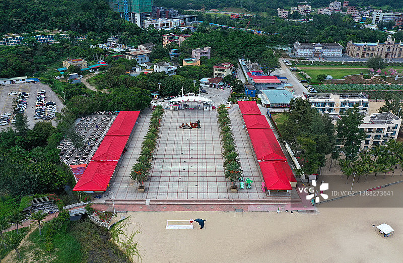 广东省深圳市大鹏新区葵涌玫瑰海岸航拍图片素材