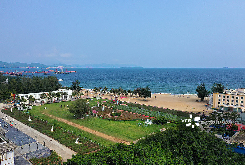 广东省深圳市大鹏新区葵涌玫瑰海岸航拍图片素材