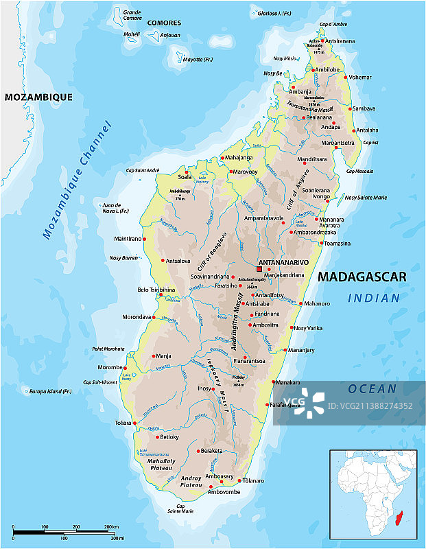 东非岛国地图图片素材