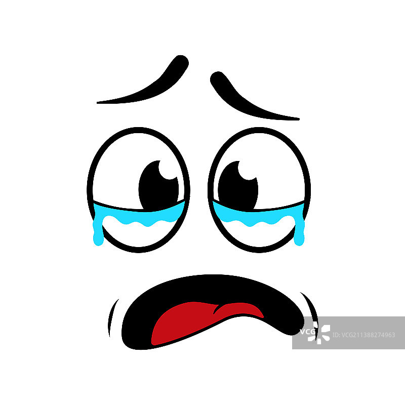 哭泣表情符号卡通脸图片素材