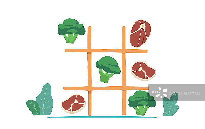 素食或肉类营养选择理念图片素材