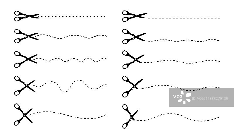 一组白色背景上的剪刀图片素材