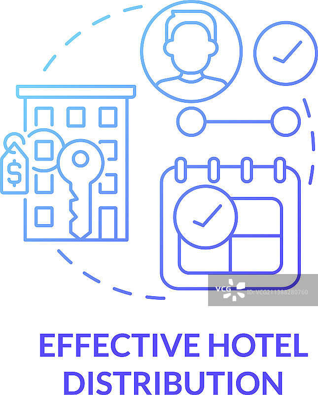 高效酒店分销蓝色渐变设计图片素材