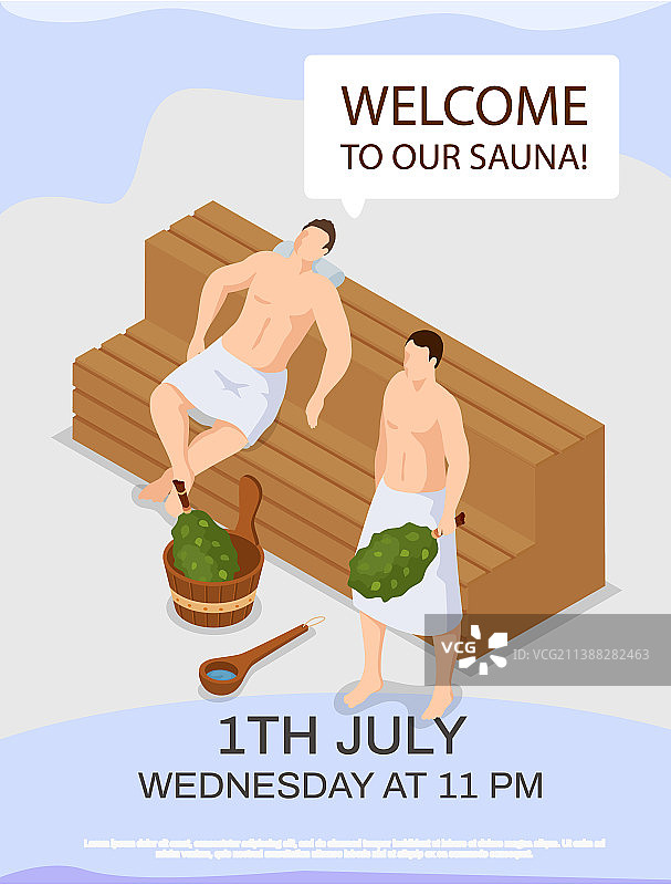 桑拿房内的人物场景图片素材