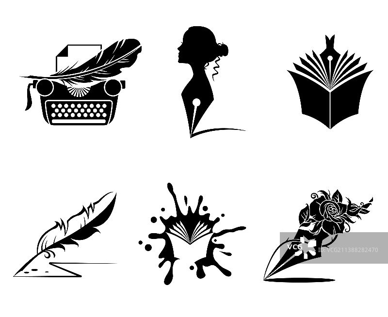 作家图标合集图片素材