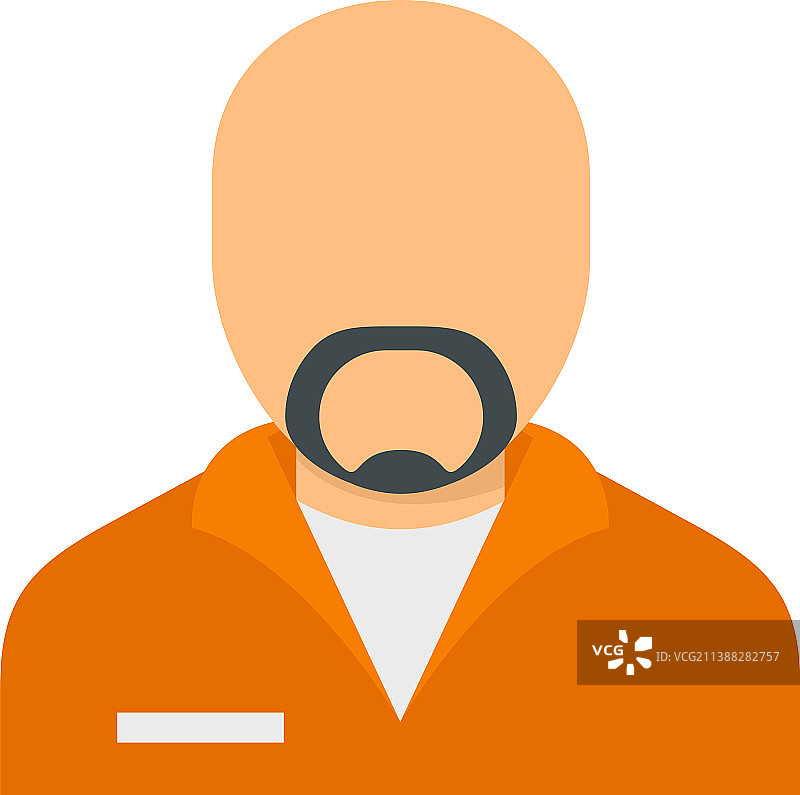 监狱罪犯扁平图标图片素材