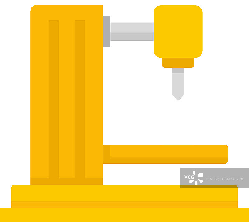 工业铣床图标扁平隔离图片素材