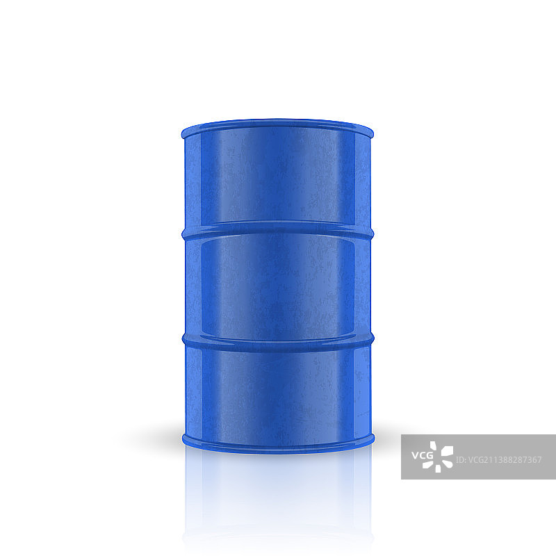 蓝色钢制油桶3D模型图片素材