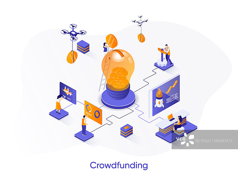 众筹2.5D网页banner图片素材